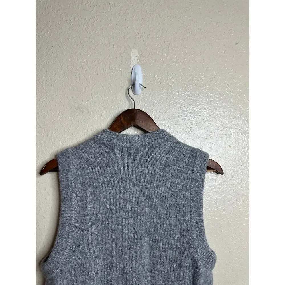 L'Academie by Marianna Krysten Alpaca Wool Button Sweater Vest size M